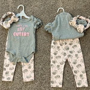 6-9 months / “Could I Be Any Cuter?” Onesies and Kitty Cat Pants 🐱/ twins